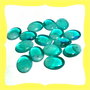 15x Gocce di vetro teal 9x6mm