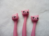 Penna gel adorabile gatto colore rosa pn18