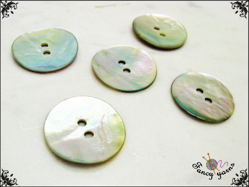 20 Bottoni In Vera Madreperla, 4 Fori, 20 Mm, Bianchi Con Riflessi - Foto 11