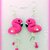 Orecchini fenicottero rosa in fimo, orecchini estivi, gioielli per l'estate, orecchini tropicali, orecchini esotici, orecchini divertenti