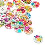 40 Bottoni Rotondi a 4 Fori con  fiori dipinti Scrapbooking 15mm