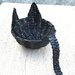 Cestino artigianale a forma di gatto intrecciato a mano contenitore portaoggetti 