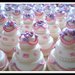 Mini wedding cake in pasta di mais con cuoricini e drappeggi rosa e lilla. Realizzate a mano, made in Italy