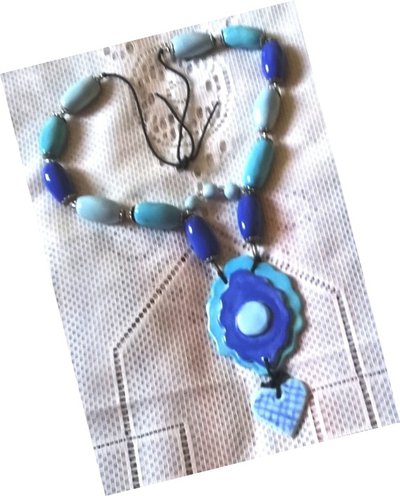 Collana Lunga YAZILIND Con Ciondolo Tazza Da Tè Smaltata - 57 Cm, Gioiello Donna Regalo, Stile Naturale