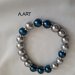 Bracciale perle argento e blu lucido