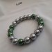 Bracciale perle argento e verde lucido