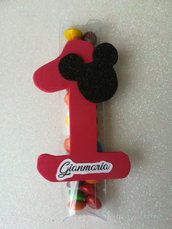 Calamita calamita topolino Mickey Mouse uno compleanno festa compleanno confetti Smarties gonna crepla glitter