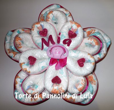 Torta Di Pannolini Pampers Baby Dry Bouquet Fiori Mazzo Rose Nascit Su Misshobby