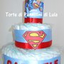Torta di pannolini Pampers grande SUPERMAN maschio idea regalo nascita battesimo