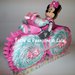 Torta di Pannolini Pampers Moto bicicletta peluche Minnie idea regalo nascita battesimo baby shower