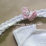 Fascia/fascetta neonata/bambina bianca/farfalla- cotone - baby shower/battesimo/cerimonia