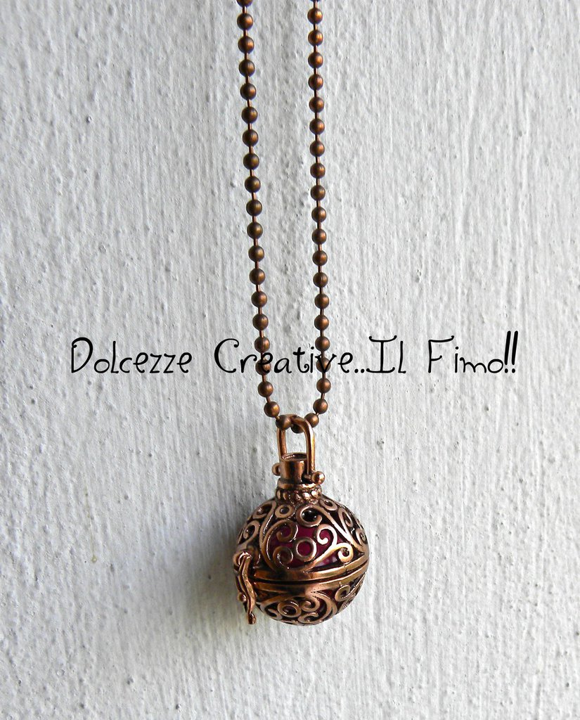 CELESTIA Collana Chiama Angeli Per Gravidanza Con Ciondolo Sfera Armonica - Doppia Catena 76 E 114 Cm, Regalo Per Future Mamme