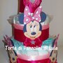 Torta di pannolini Pampers grande MINNIE femmina idea regalo nascita battesimo baby shower