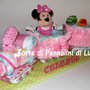 Torta di pannolini Treno trenino Pampers  + Minnie - Idea regalo nascita battesimo baby shower