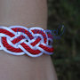 braccialetto nodi marinaresco bianco e rosso artigianale