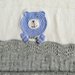 Copertina culla in pura lana merinos 100% grigia con orsetto / corredino bambino 