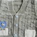Cardigan / maglia / bambino in pura lana merinos grigia