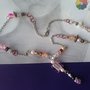 COLLANA CON *PIETRE NATURALI E CRISTALLI ROSA E TERRA*