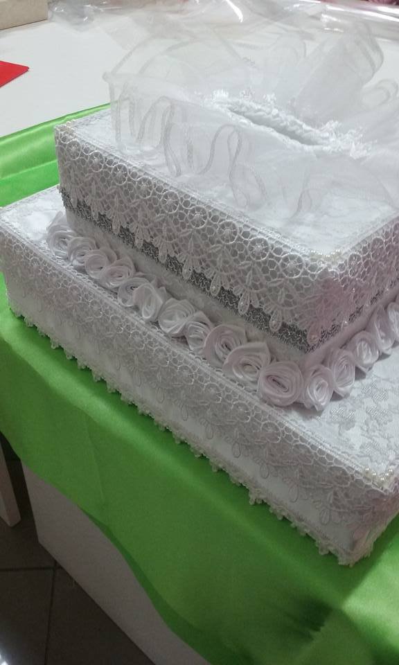 EinsSein Scatola Porta Buste Matrimonio ArtDeco 25x25x29.5cm Grigio-Verde-Argento – Cofanetto Regalo Con Fessura E Fondo Automatico