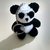 Panda portachiavi amigurumi a maglia (7 cm)