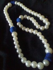 Collana perle e feltro