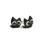 Orecchini gatto nero in pasta polimerica fimo a perno
