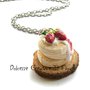 Collana Pancake soffici con crema e marmellata di fragole - fagoline di bosco - kawaii handmade miniature