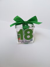 Scatolina scatola segnaposto confetti compleanno 18 anni anniversario nome festa party plexiglass