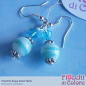 AcquaGreen Pearls Earrings