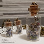 Collana e orecchini bottiglietta con fiori secchi