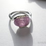 anello pietra di agata viola in metallo su misura 