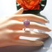 anello pietra di agata viola in metallo su misura 
