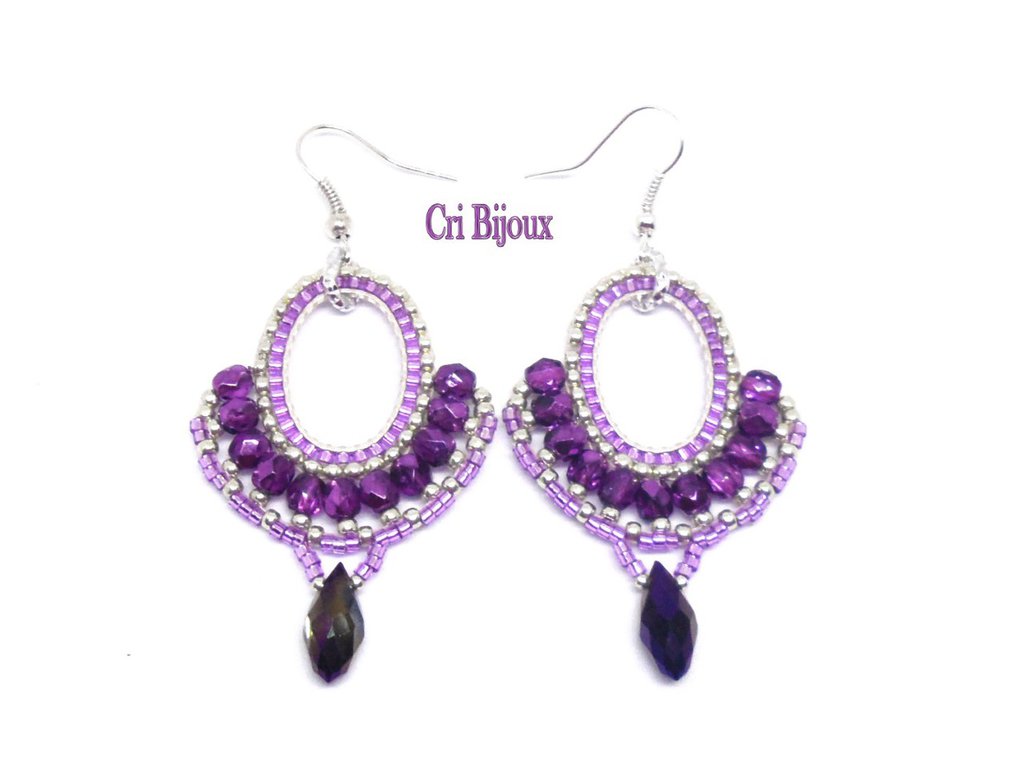 Orecchini Con Perline Pendenti Azzurre E Stelle Viola - Gioielli - Foto 11