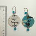 Mary Poppins orecchini di carta pendenti con ciondolo a cerchio e perline celesti