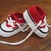 Scarpine/sneakers bambino cotone rosso/bianco/nero - fatte a mano - uncinetto