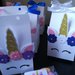 Scatolina completa confetti bigliettino unicorno viso occhi fiori corno glitter segnaposto nascita battesimo bimba compleanno