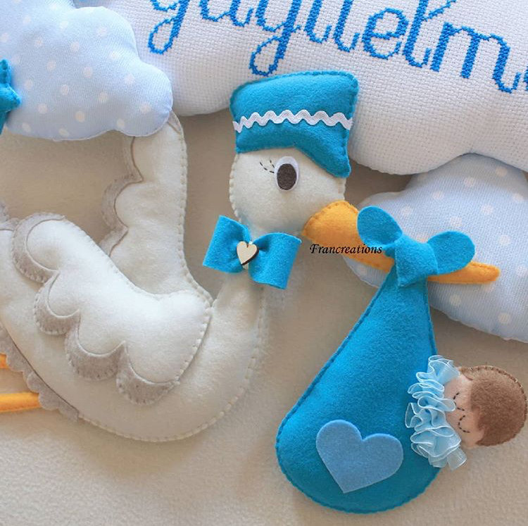 Fiocco nascita cicogna - Fiocco nascita maschietto - Fiocco nascita