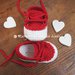 Scarpine neonato/sneakers tennis cotone rosso fondo bianco - uncinetto