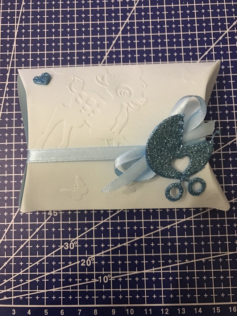 Scatolina portaconfetti Battesimo baby carta - 10 x 8 x 3 cm - rosa