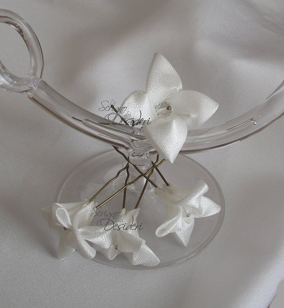 Livecity Set Di 12 Forcine Per Capelli Con Strass E Perle A Spirale - Accessorio Per Sposa E Festa, Argento E Bianco