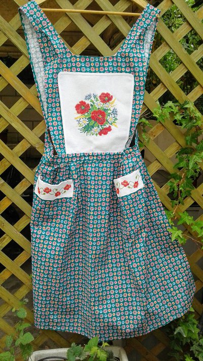 Grembiule Da Giardinaggio La Cordeline In Cotone - 5 Tasche, Colore Papavero, 85x75 Cm, Regolabile
