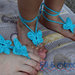 decorazioni piedi nudi mamma e bambina lavorato a mano, farfalle all'uncinetto