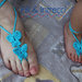 decorazioni piedi nudi mamma e bambina lavorato a mano, farfalle all'uncinetto