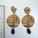 Klimt "Albero della vita" orecchini di carta pendenti con ciondolo a cerchio e perlina nera a goccia