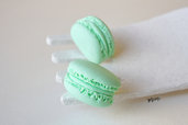 Orecchini a lobo Macaron verde menta - Miniature in fimo - Orecchini fatti a mano - Gioielli cibo in miniatura 