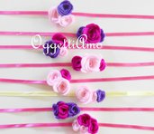 10 Natri decorati con fiori di feltro: braccialetti, decorazioni per codini, idee regalo per il compleanno della vostra bambina!