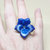 Anello pansè, anello viola del pensiero, fiore porcellana fredda, anello violetta, anello regolabile, anello fiore, gioielli floreali