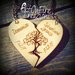 Coppia portachiavi cuore spezzato albero della vita in legno con incisione personalizzata