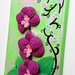 Quadro orchidee a uncinetto su tela dipinta con tempere acriliche made in Italy