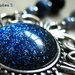 COLLANA VERSAILLES 3 - con cabochon glitter blu notte e argento e catena in cordino intrecciato